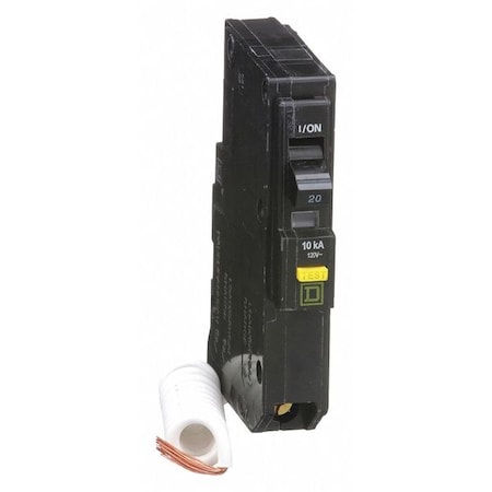 Miniature Circuit Breaker, QO Series, 20A, 1 Pole, 120V AC, 10kA at 120/240V AC, A Curve MPN:QO120GFI