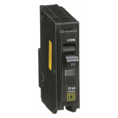 Miniature Circuit Breaker, QO Series, 20A, 1 Pole, 120V AC, 10kA at 120/240V AC MPN:QO120HM