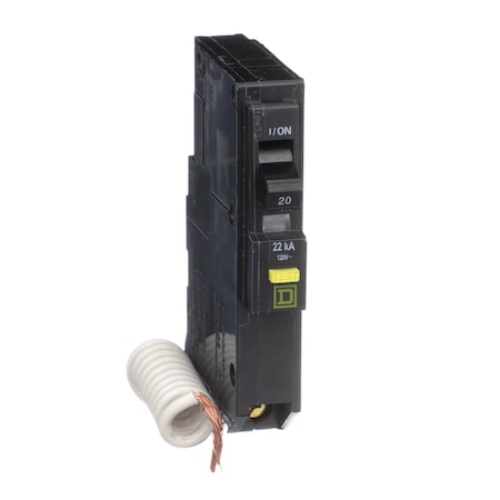 Miniature Circuit Breaker, QO Series, 20A, 1 Pole, 120V AC, 22kA at 120V AC, A Curve MPN:QO120VHGFI