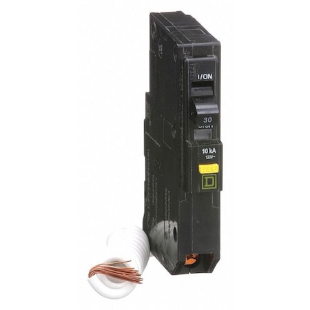 Miniature Circuit Breaker, QO Series, 30A, 1 Pole, 120V AC, 10kA at 120V AC, A Curve MPN:QO130GFI
