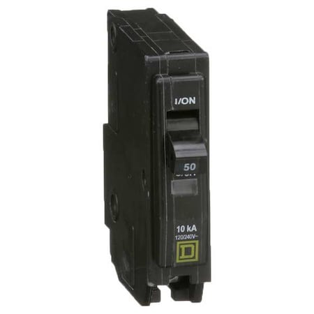 Miniature Circuit Breaker, QO Series, 50A, 1 Pole, 120/240V AC, 10kA at 120/240V AC MPN:QO150