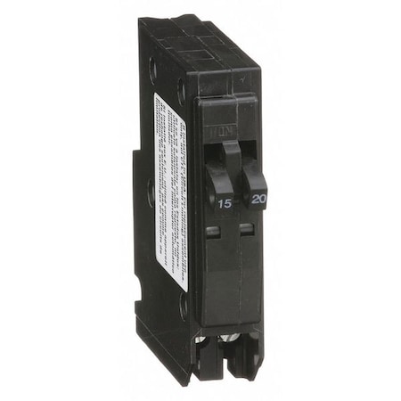 Miniature Circuit Breaker, QO Series, 15/20A, 1x1, 1x1 Pole, 120/240V AC, 10kA at 120/240V AC MPN:QO1520
