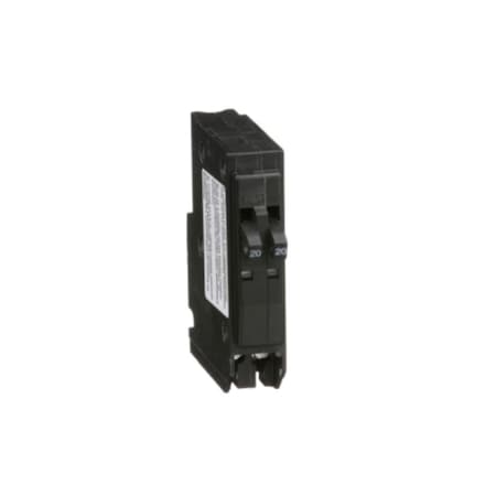 Miniature Circuit Breaker, QO Series, 20/20A, 2x1 Pole, 120/240V AC, 10kA at 120/240V AC MPN:QO2020
