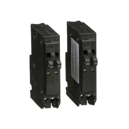 Miniature Circuit Breaker, QO Series, 20/30A, 2x1, 2x1 Pole, 120/240V AC, 10kA at 120/240V AC MPN:QO20303020