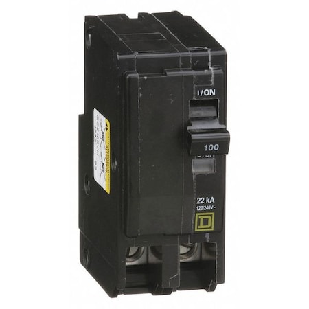 Miniature Circuit Breaker, QO Series, 100A, 2 Pole, 120/240V AC, 22kA at 120/240V AC MPN:QO2100VH