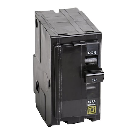 Miniature Circuit Breaker, QO Series, 10A, 2 Pole, 120/240V AC, 10kA at 120/240V AC MPN:QO2105237