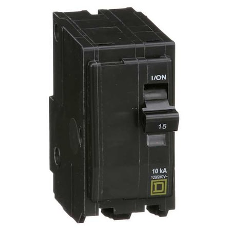 Miniature Circuit Breaker, QO Series, 15A, 2 Pole, 120/240V AC, 10kA at 120/240V AC MPN:QO215