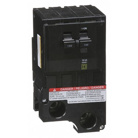 Miniature Circuit Breaker, QO Series, 150A, 2 Pole, 120/240V AC, 10kA at 120/240V AC MPN:QO2150