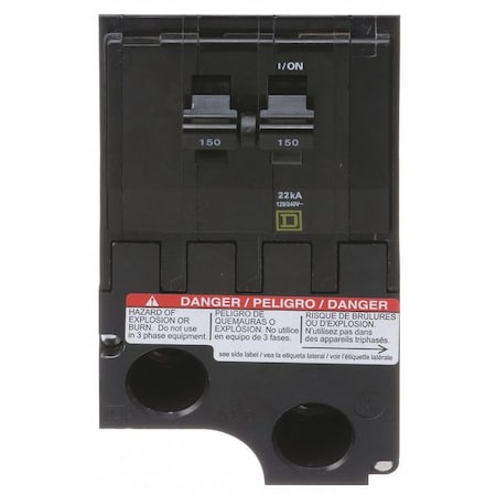 Miniature Circuit Breaker, QO Series, 150A, 2 Pole, 120/240V AC, 22kA at 120/240V AC MPN:QO2150VH