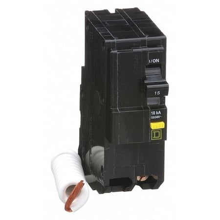 Miniature Circuit Breaker, QO Series, 15A, 2 Pole, 120/240V AC, 10kA at 120/240V AC, A Curve MPN:QO215GFI