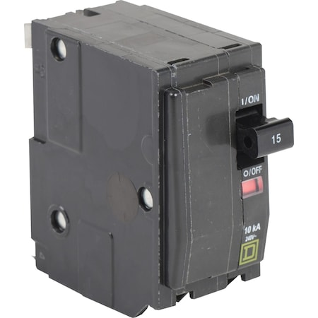 Miniature Circuit Breaker, QO Series, 15A, 2 Pole, 240V AC, 10kA at 120/240V AC MPN:QO215H