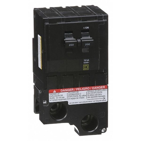 Miniature Circuit Breaker, QO Series, 200A, 2 Pole, 120/240V AC, 10kA at 120/240V AC MPN:QO2200