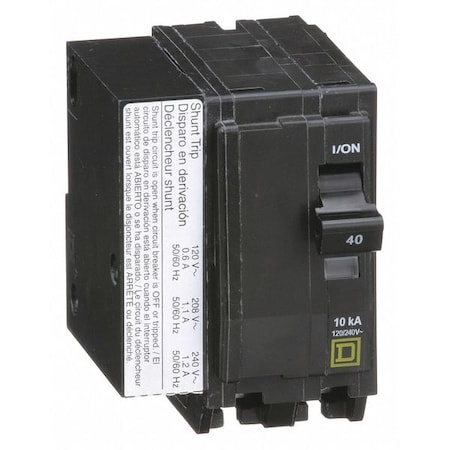 Miniature Circuit Breaker, QO Series, 40A, 2 Pole, 120/240V AC, 10kA at 120/240V AC MPN:QO2401021