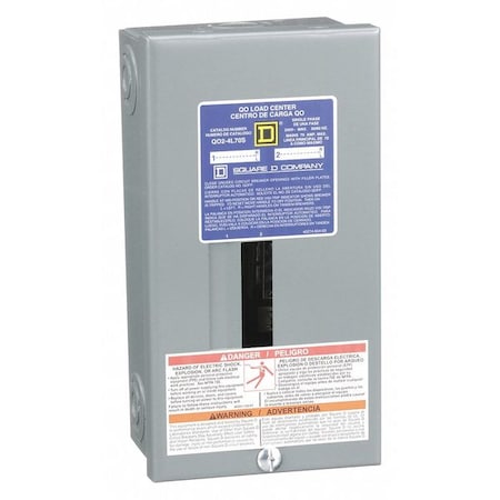 Load Center, 2 Spaces, 70A Amps, 120/240V AC MPN:QO24L70S