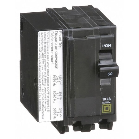 Miniature Circuit Breaker, QO Series, 50A, 2 Pole, 120/240V AC, 10kA at 120/240V AC MPN:QO2501021