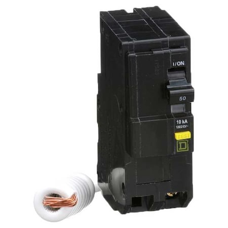 Miniature Circuit Breaker, QO Series, 50A, 2 Pole, 120/240V AC, 10kA at 120/240V AC, A Curve MPN:QO250GFI