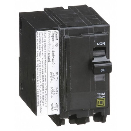 Miniature Circuit Breaker, QO Series, 60A, 2 Pole, 120/240V AC, 10kA at 120/240V AC MPN:QO2601021