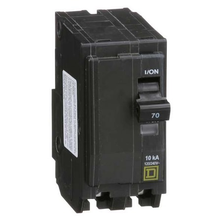Miniature Circuit Breaker, QO Series, 70A, 2 Pole, 120/240V AC, 10kA at 120/240V AC MPN:QO270