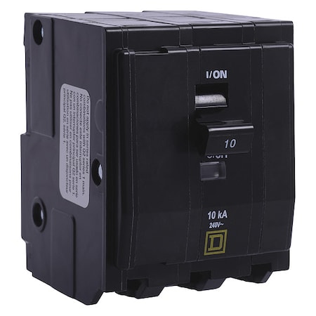 Miniature Circuit Breaker, QO Series, 20A, 3 Pole, 240V AC, 10kA at 120/240V AC MPN:QO3205237