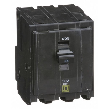 Miniature Circuit Breaker, QO Series, 25A, 3 Pole, 120/240V AC, 10kA at 120/240V AC MPN:QO325