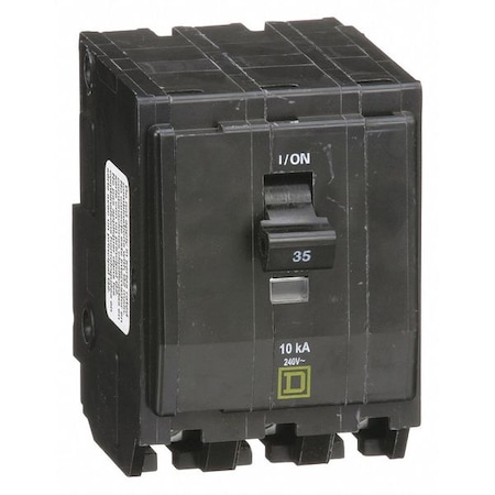 Miniature Circuit Breaker, QO Series, 35A, 3 Pole, 120/240V AC, 10kA at 120/240V AC MPN:QO335