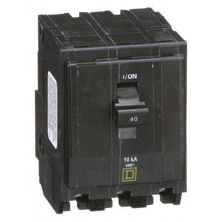 Miniature Circuit Breaker, QO Series, 40A, 3 Pole, 120/240V AC, 10kA at 120/240V AC MPN:QO340