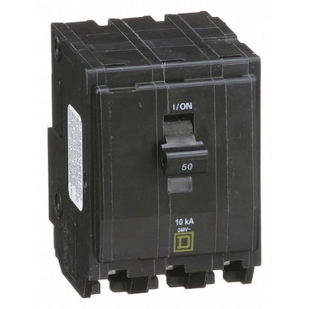 Miniature Circuit Breaker, QO Series, 50A, 3 Pole, 120/240V AC, 10kA at 120/240V AC MPN:QO350