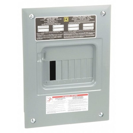 Load Center, QO, 6 Spaces, 100A, 120/240V AC, Main Lug, 1 Phase MPN:QO612L100F