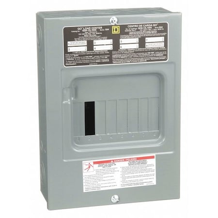 Load Center, 6 Spaces, 100A Amps, 120/240V AC MPN:QO612L100S