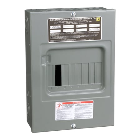 Load Center, QO, 6 Spaces, 100A, 120/240V AC, Fixed Main Lug, 1 Phase MPN:QO6L100S