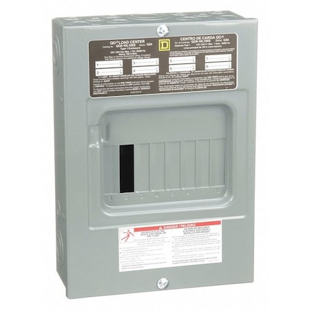 Load Center, 8 Spaces, 100A Amps, 120/240V AC MPN:QO816L100S