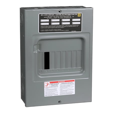 Load Center, QO, 8 Spaces, 100A, 120/240V AC, Fixed Main Lug, 1 Phase MPN:QO8L100S