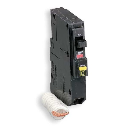 Miniature Circuit Breaker, QO Series, 15A, 1 Pole, 120V AC, 10kA at 120V AC, B Curve MPN:QOB115EPD