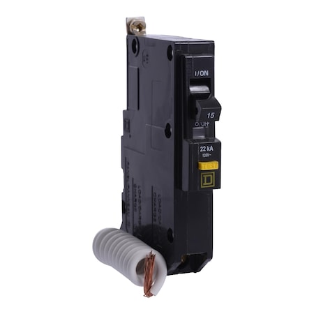 Miniature Circuit Breaker, QO Series, 15A, 1 Pole, 120V AC, 22kA at 120V AC, A Curve MPN:QOB115VHGFI