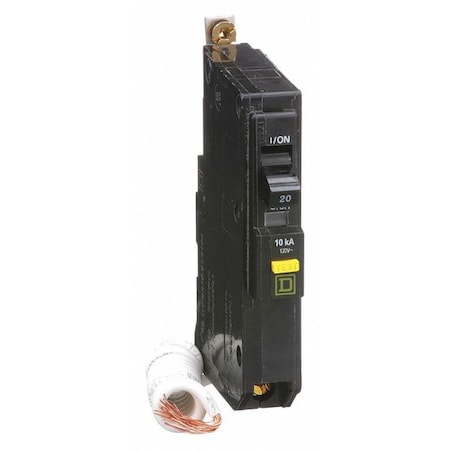 Miniature Circuit Breaker, QO Series, 20A, 1 Pole, 120V AC, 10kA at 120V AC, A Curve MPN:QOB120GFI