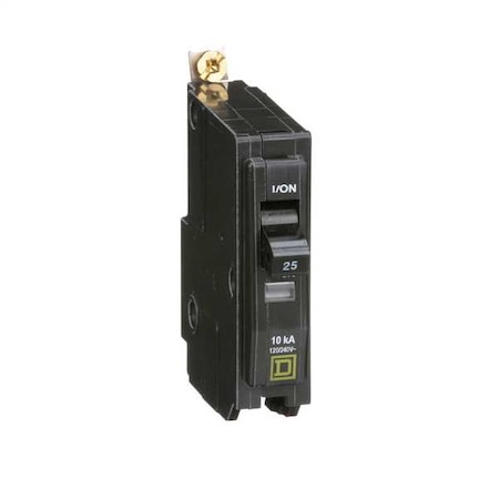Miniature Circuit Breaker, QO Series, 25A, 1 Pole, 120/240V AC, 10kA at 120/240V AC MPN:QOB125
