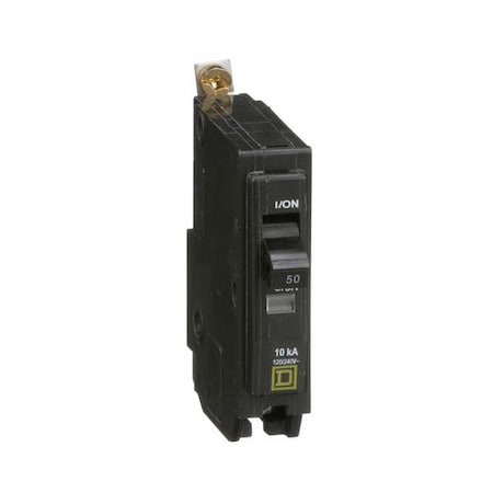 Miniature Circuit Breaker, QO Series, 50A, 1 Pole, 120/240V AC, 10kA at 120/240V AC MPN:QOB150
