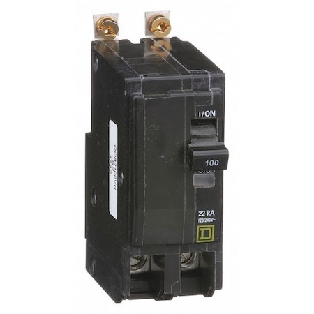 Miniature Circuit Breaker, QO Series, 100A, 2 Pole, 120/240V AC, 22kA at 120/240V AC MPN:QOB2100VH