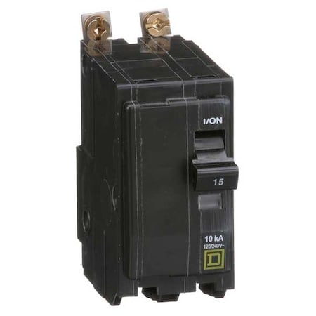 Miniature Circuit Breaker, QO Series, 15A, 2 Pole, 120/240V AC, 10kA at 120/240V AC MPN:QOB215