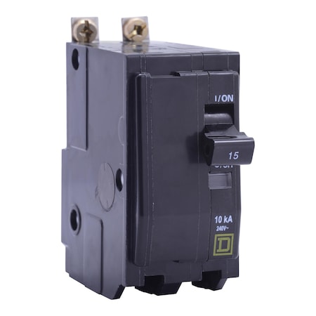 Miniature Circuit Breaker, QO Series, 15A, 2 Pole, 240V AC, 10kA at 120/240V AC MPN:QOB215H