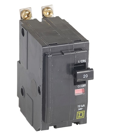 Miniature Circuit Breaker, QO Series, 20A, 2 Pole, 240V AC, 10kA at 120/240V AC MPN:QOB220H