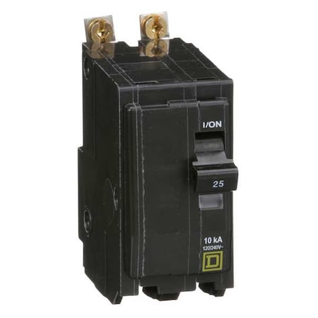 Miniature Circuit Breaker, QO Series, 25A, 2 Pole, 120/240V AC, 10kA at 120/240V AC MPN:QOB225