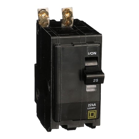Miniature Circuit Breaker, QO Series, 25A, 2 Pole, 120/240V AC, 22kA at 120/240V AC MPN:QOB225VH