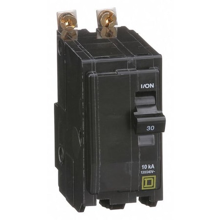Miniature Circuit Breaker, QO Series, 30A, 2 Pole, 120/240V AC, 10kA at 120/240V AC MPN:QOB230