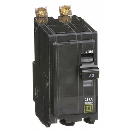 Miniature Circuit Breaker, QO Series, 30A, 2 Pole, 120/240V AC, 22kA at 120/240V AC MPN:QOB230VH