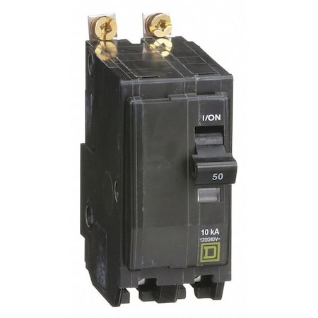 Miniature Circuit Breaker, QO Series, 50A, 2 Pole, 120/240V AC, 10kA at 120/240V AC MPN:QOB250