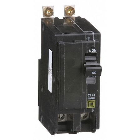 Miniature Circuit Breaker, QO Series, 60A, 2 Pole, 120/240V AC, 22kA at 120/240V AC MPN:QOB260VH