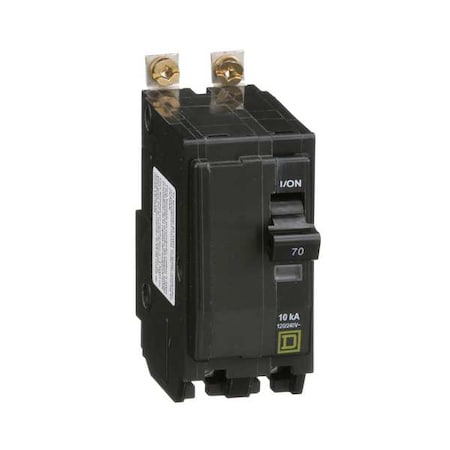 Miniature Circuit Breaker, QO Series, 70A, 2 Pole, 120/240V AC, 10kA at 120/240V AC MPN:QOB270