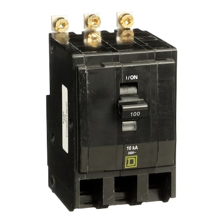 Miniature Circuit Breaker, QO Series, 100A, 3 Pole, 240V AC, 10kA at 120/240V AC MPN:QOB31005273
