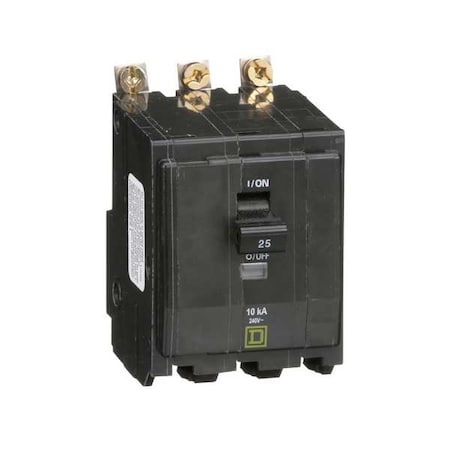 Miniature Circuit Breaker, QO Series, 25A, 3 Pole, 120/240V AC, 10kA at 120/240V AC MPN:QOB325